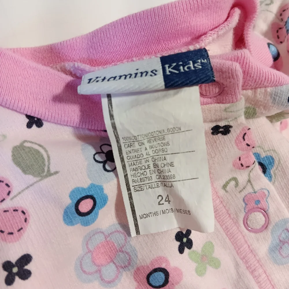 Girls' Vintage Pink Floral 2-Piece Outfit Size 24M